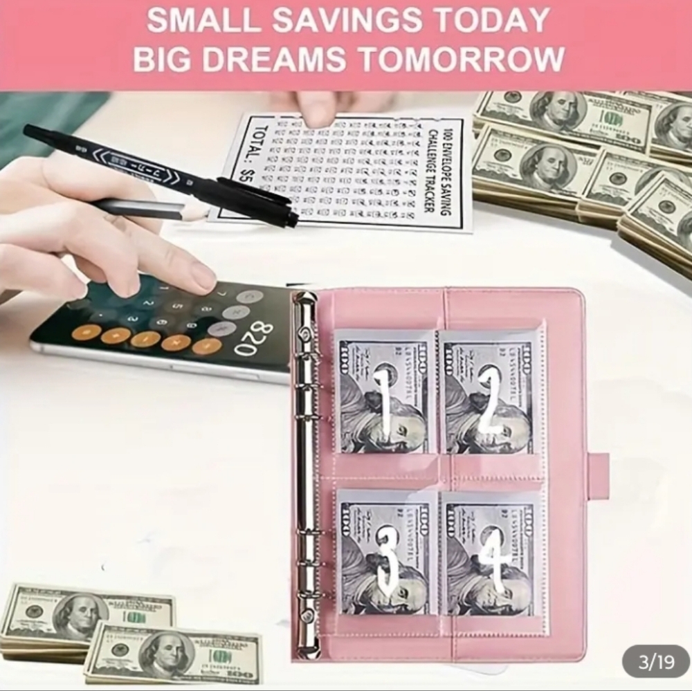Budget Planner 100 Envelope Savings Challenge Binder - Dark Green - Picture 3 of 8